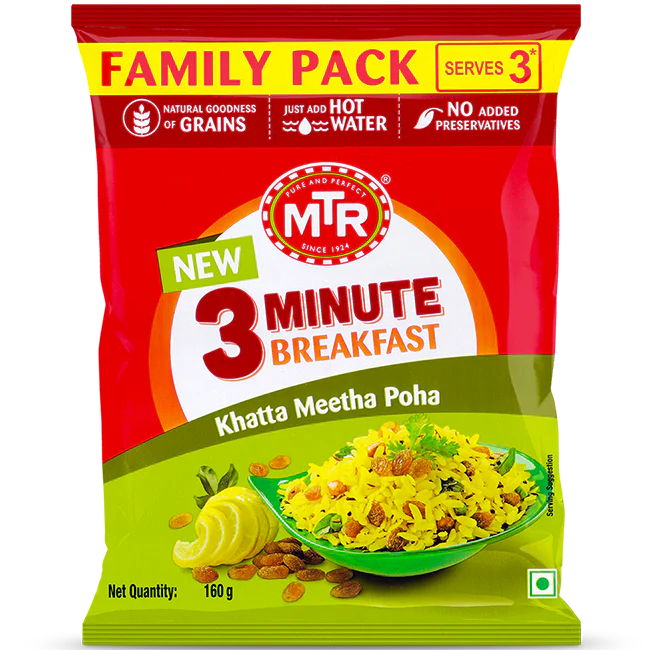 MTR 3 Minute Breakfast (Khatta Meetha poha) 160g